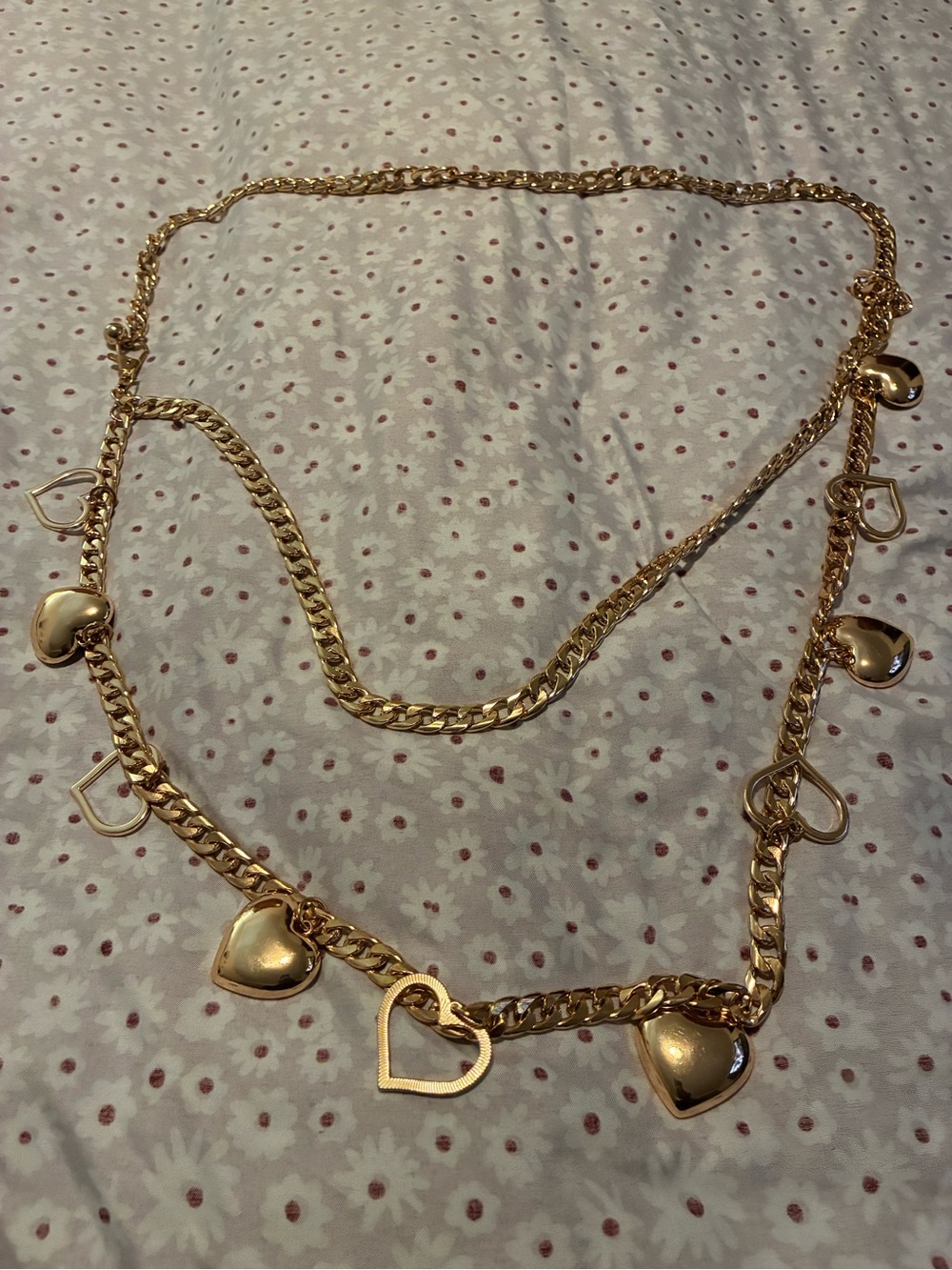 Gold Heart Charm Chain Belt - Women Accessories